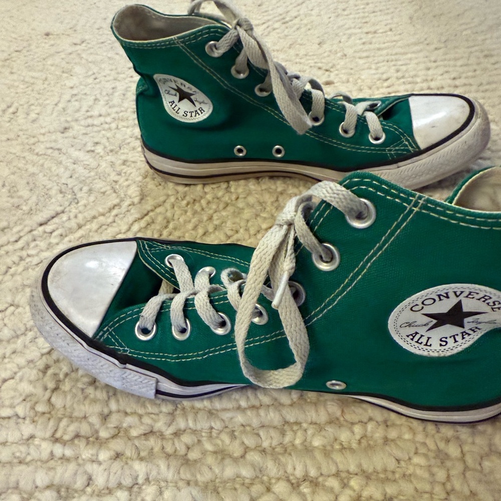 Converse Green High-Top Sneakers with White Accents
